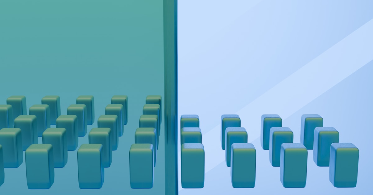 A computer generated image of a row of blocks